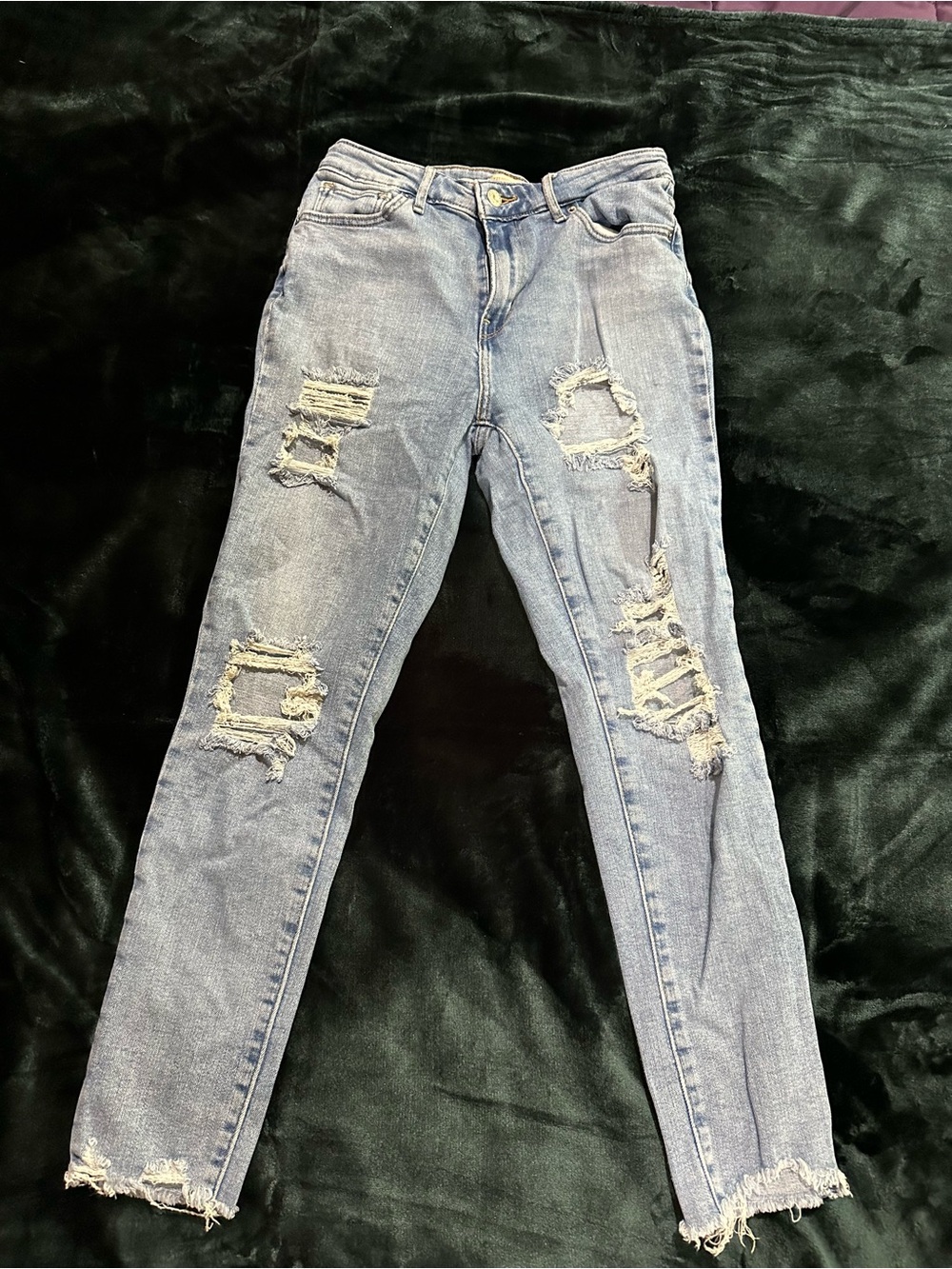 Levi's Light Blue High-Rise Distressed Skinny Jeans
